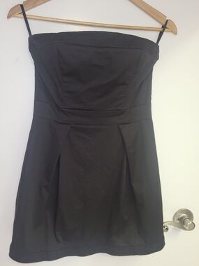 French Connection Black Strapless Fit-and-Flare Dress